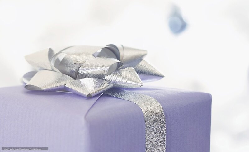 purple gift with silver bow