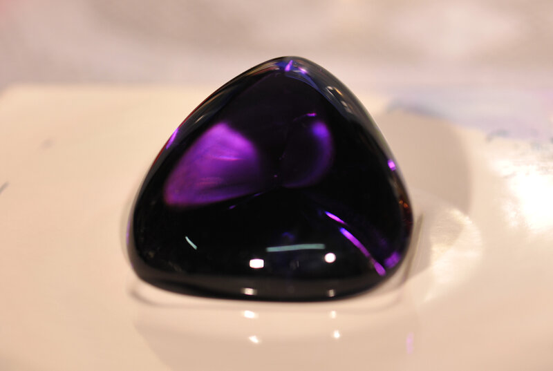 purple glass sculpture