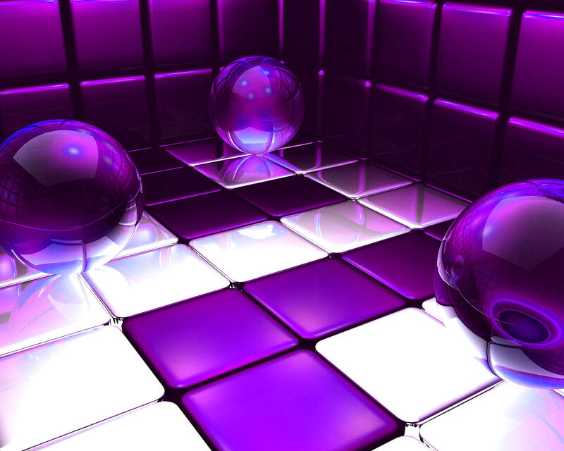 purple glass spheres on glowing tiles