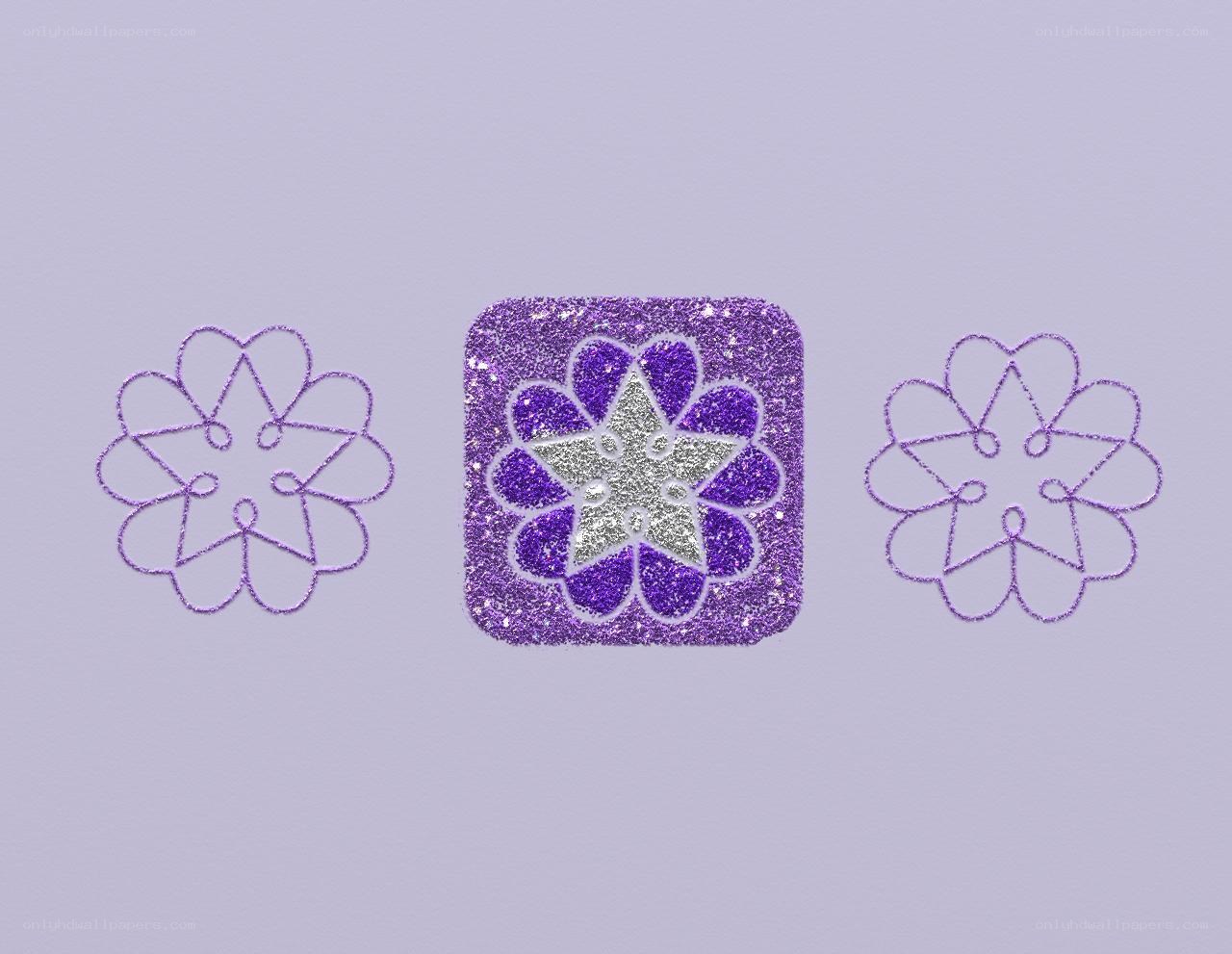 purple glitter flower designs