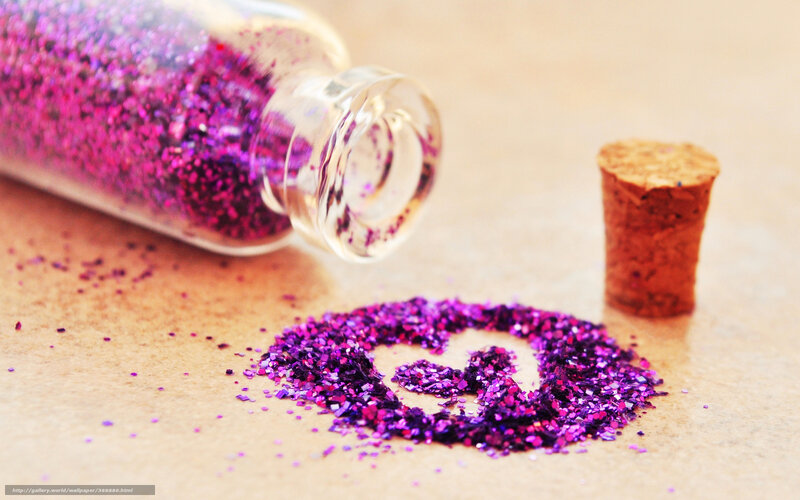Purple Glitter Heart — Calm