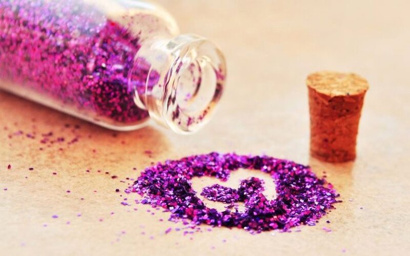 Purple Glitter Heart