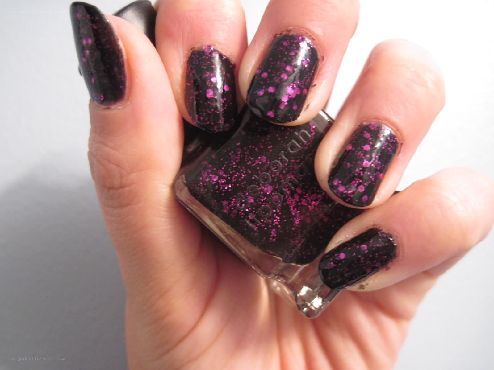 purple glitter nail polish