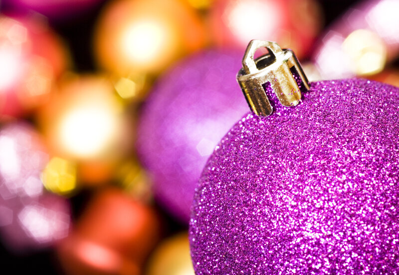 Purple Glitter Ornament — Festive, Photograph