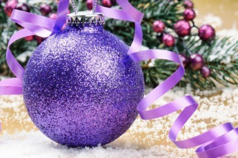 Purple Glitter Ornament — Festive