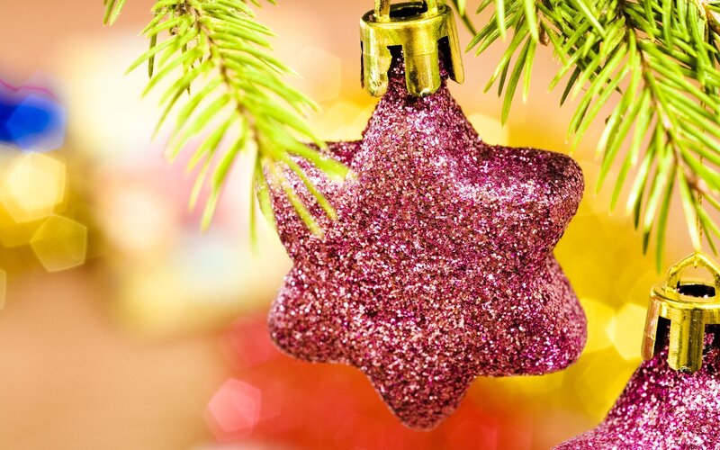 Purple Glitter Star Ornament