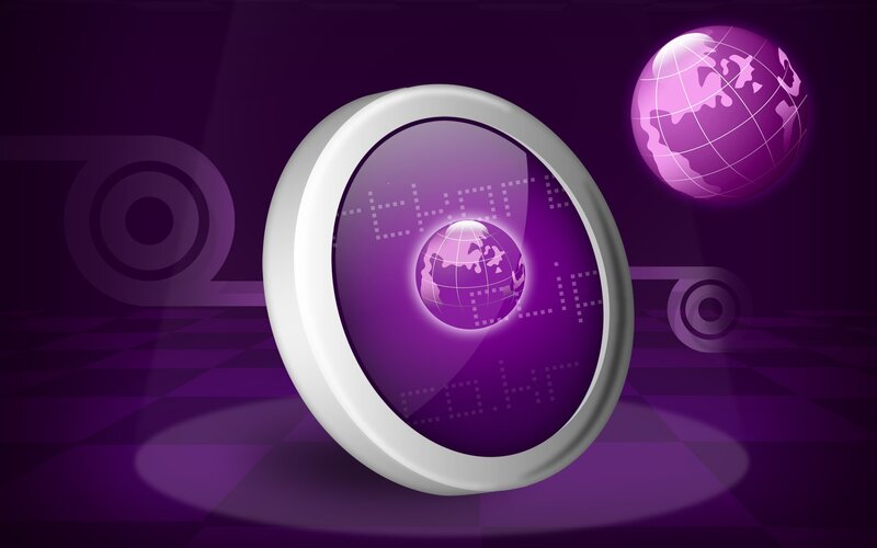 purple globe digital interface
