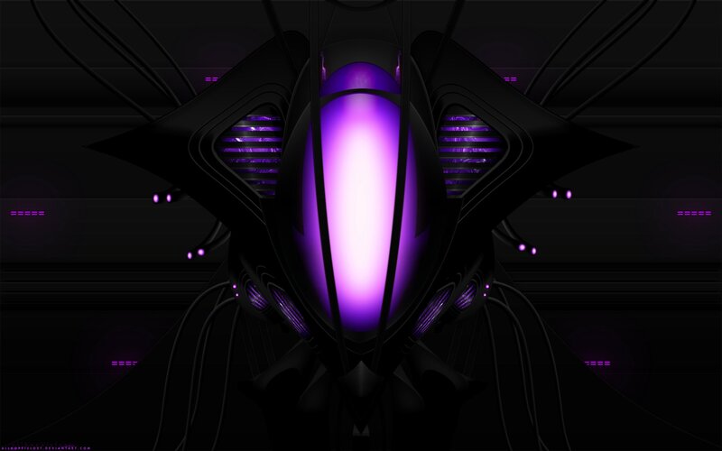 Purple Glowing Alien Structure