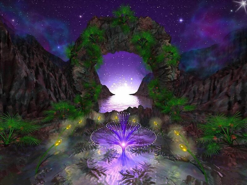 Purple Glowing Flower — Serene, Night
