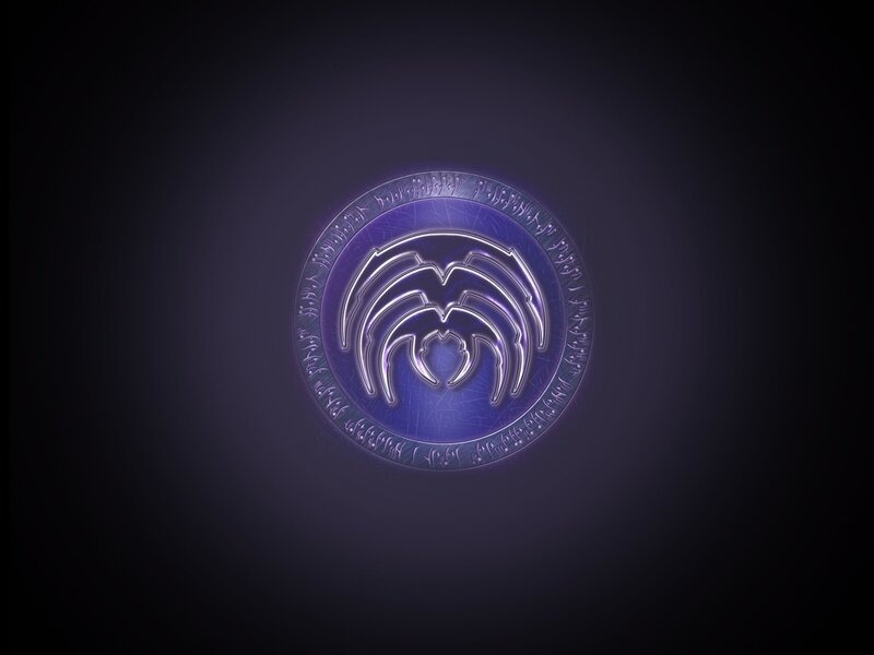 purple glowing symbol
