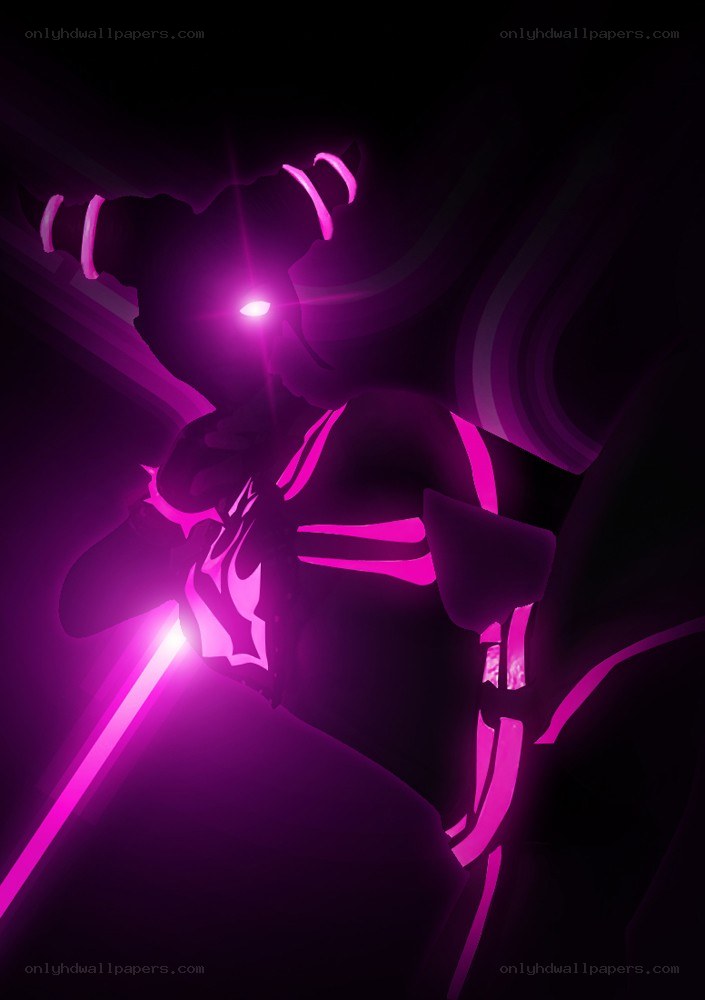 purple glowing warrior