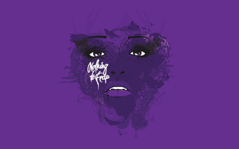 purple gothic face art