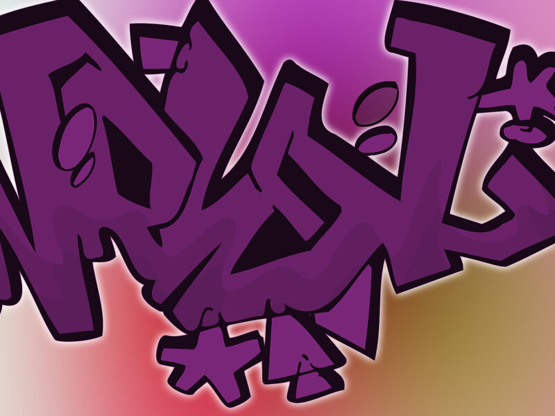 purple graffiti text art