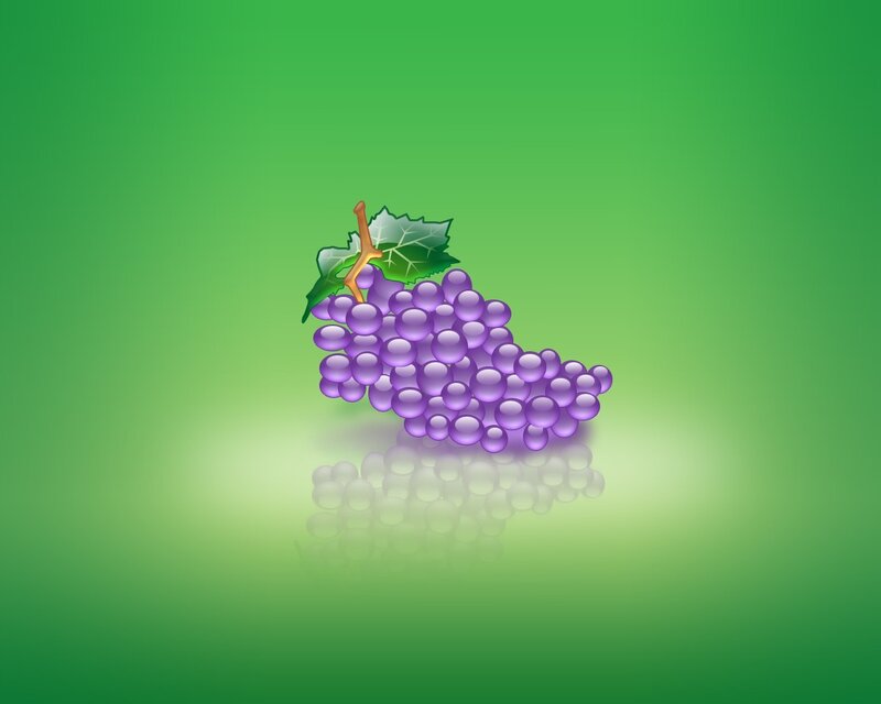 purple grapes on green background