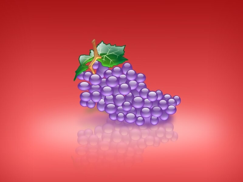 Purple Grapes with Leaf