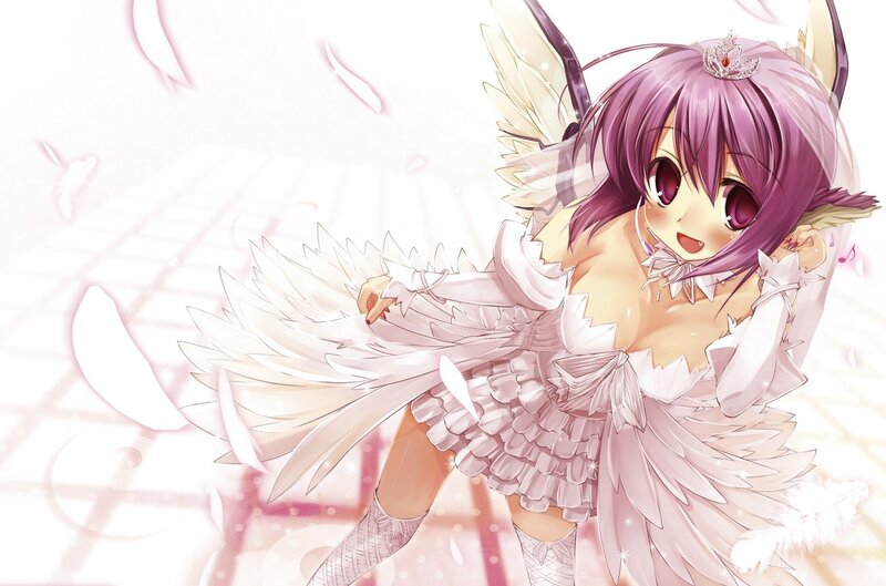 purple-haired angel girl