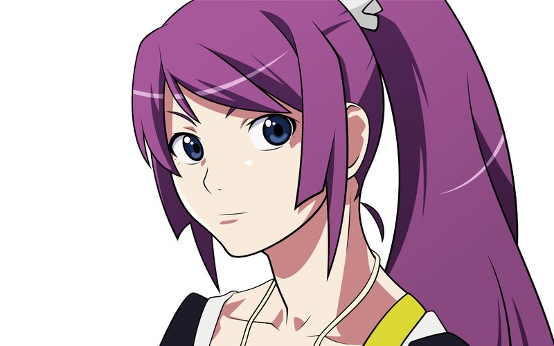 purple-haired anime character
