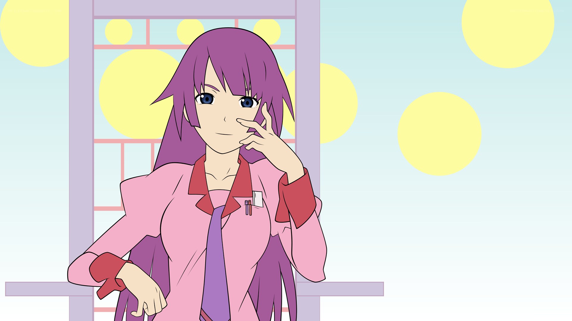 purple-haired anime character