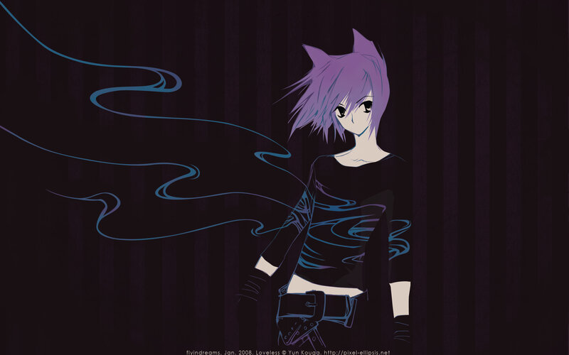 purple-haired anime character
