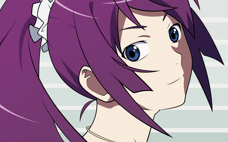purple-haired anime character