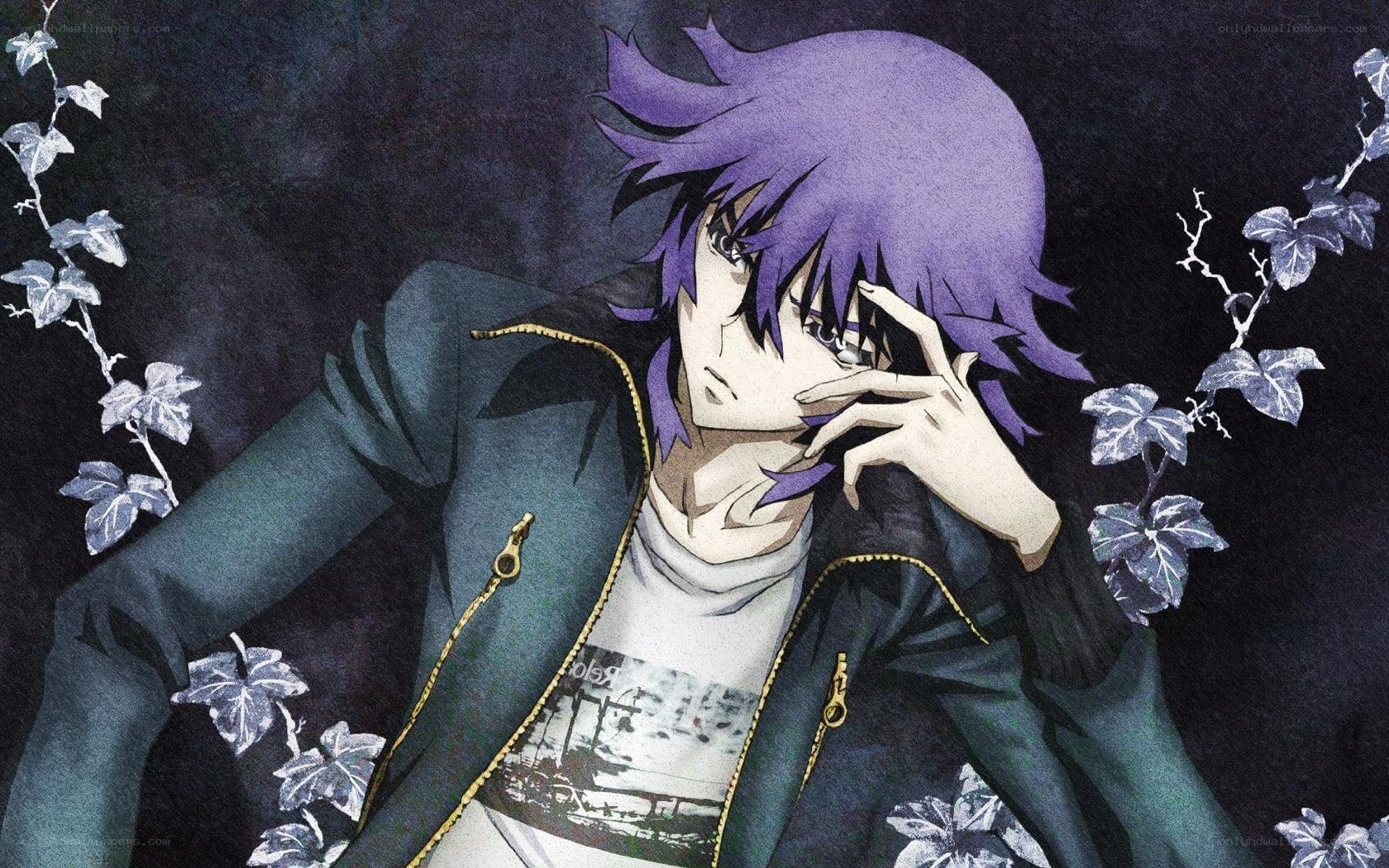 purple-haired anime character