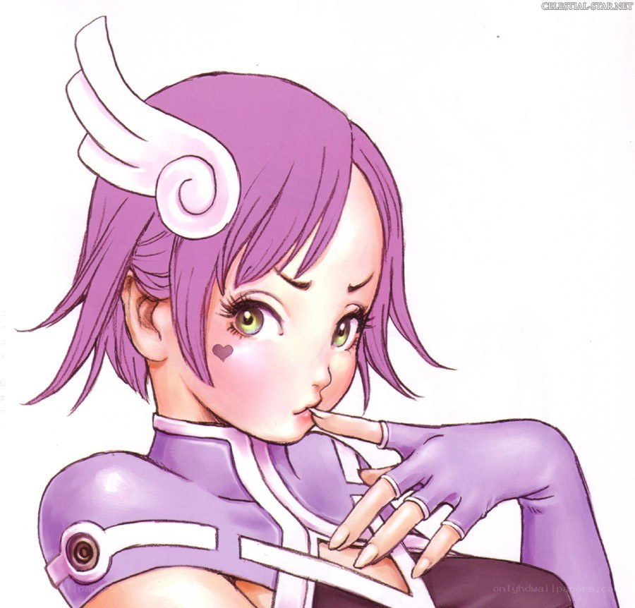 purple-haired anime character