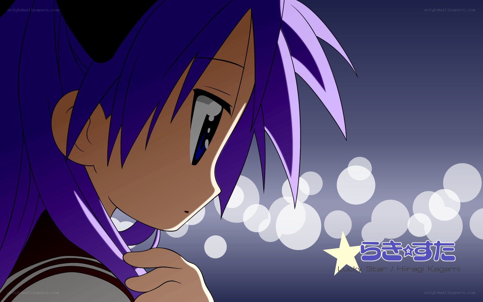purple-haired anime character