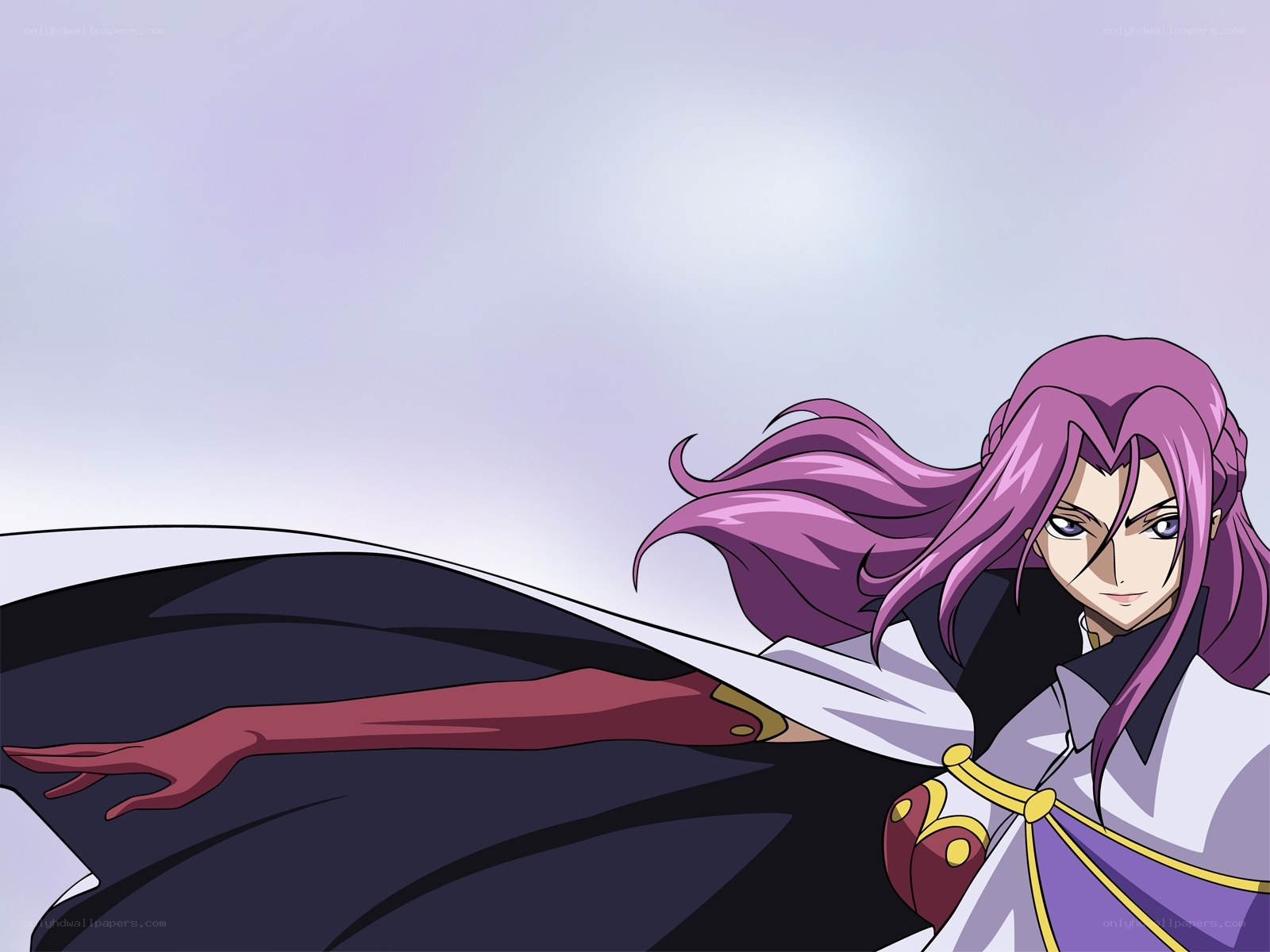 purple-haired anime character