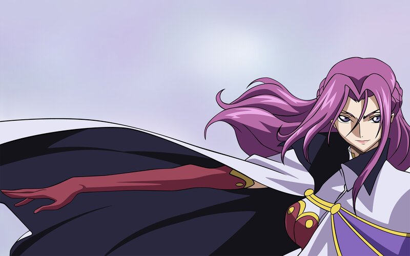 purple-haired anime character