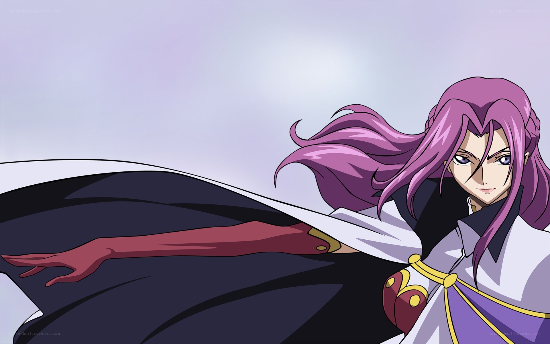 purple-haired anime character