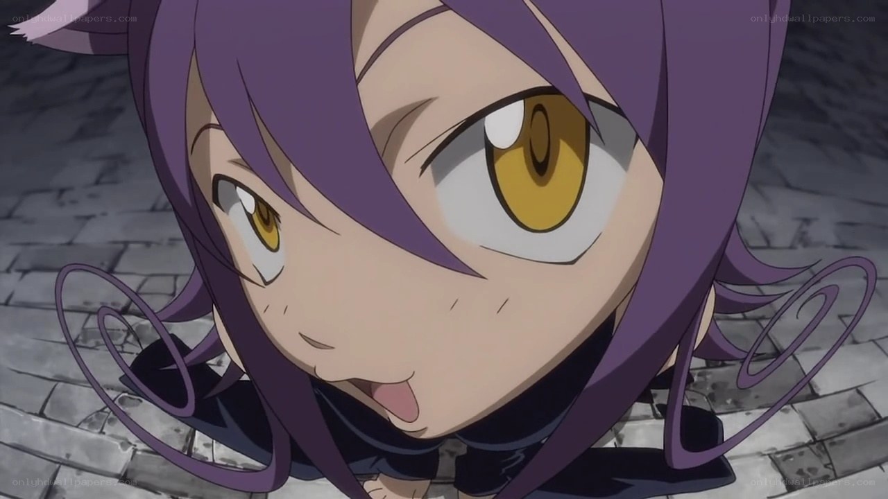 purple-haired anime character close-up