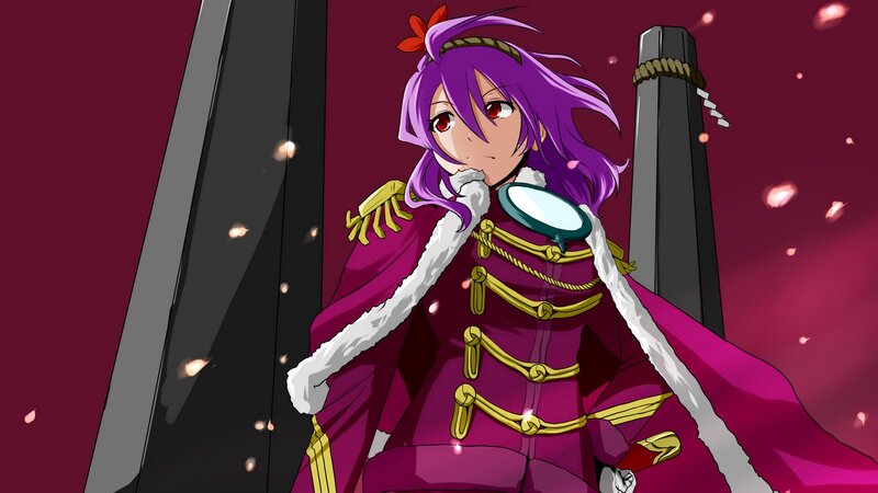 purple-haired anime character in uniform