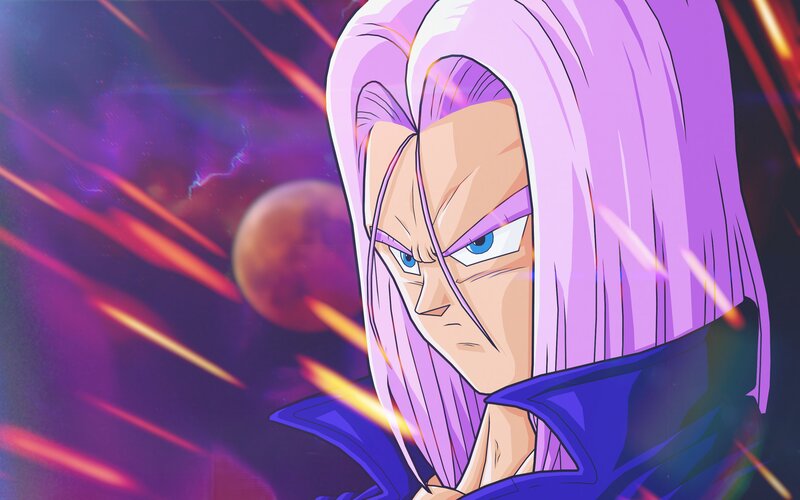Purple-haired Anime Character — Purple, Dramatic, Night, Space