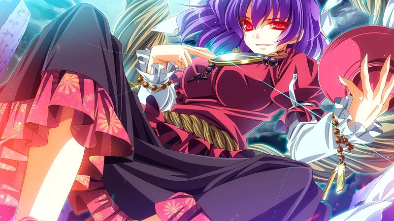 Purple-haired Anime Character — Purple, Dramatic, Red Eyes