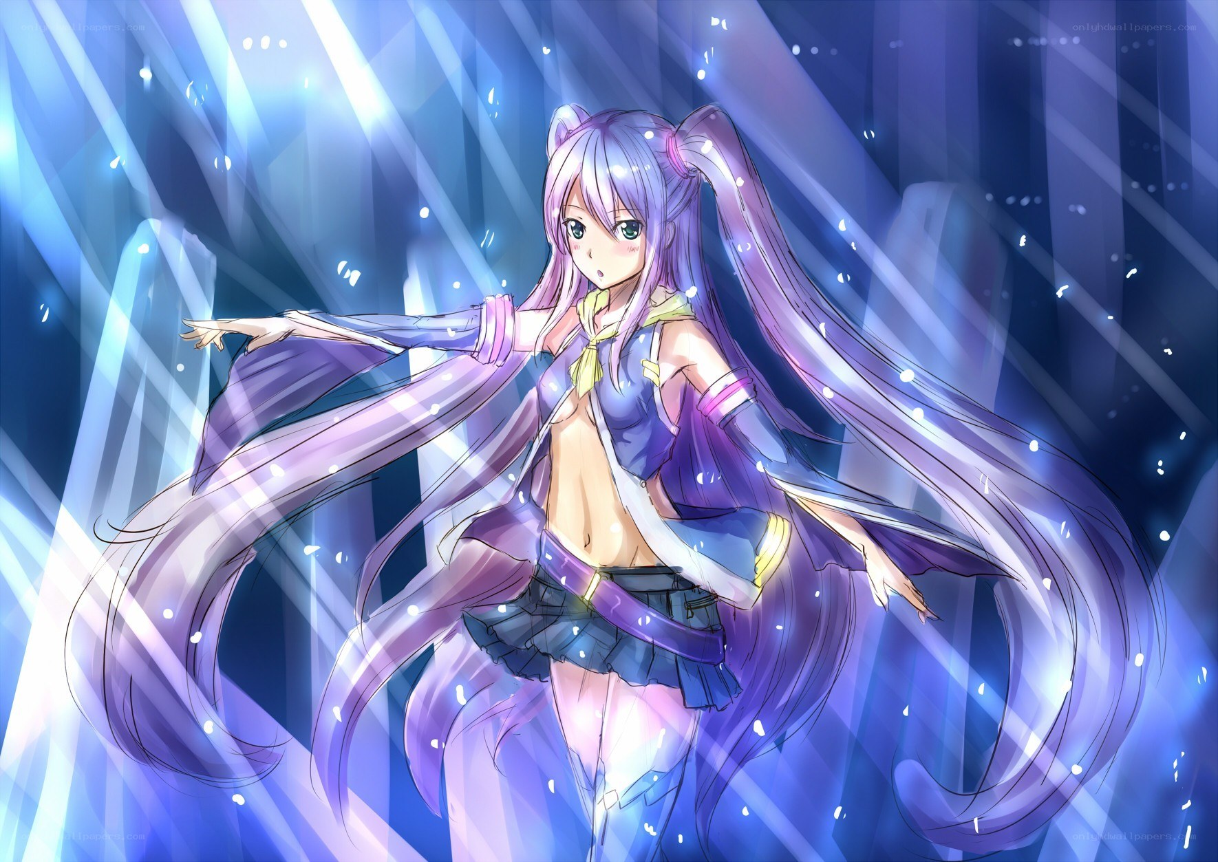 purple-haired anime dancer