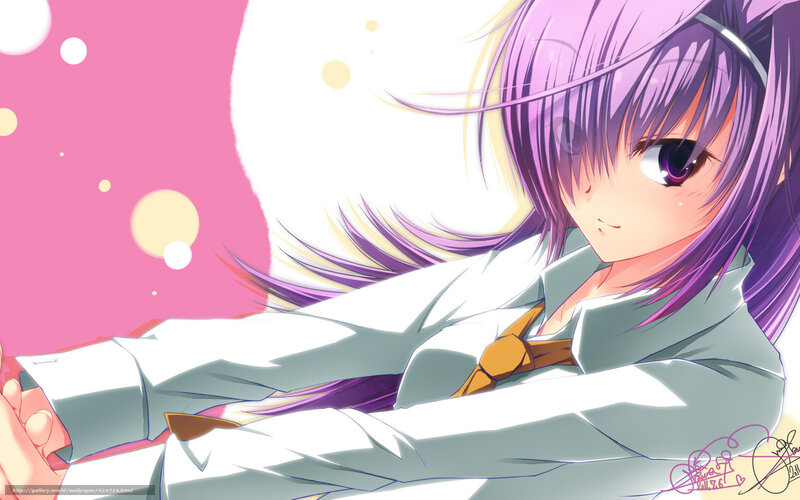 purple-haired anime girl