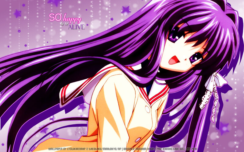 purple-haired anime girl