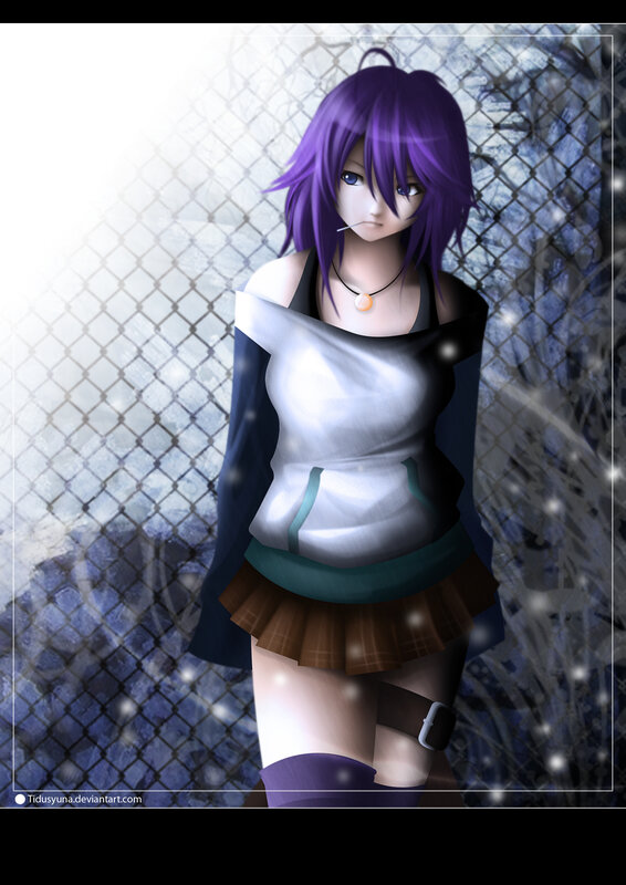 purple-haired anime girl