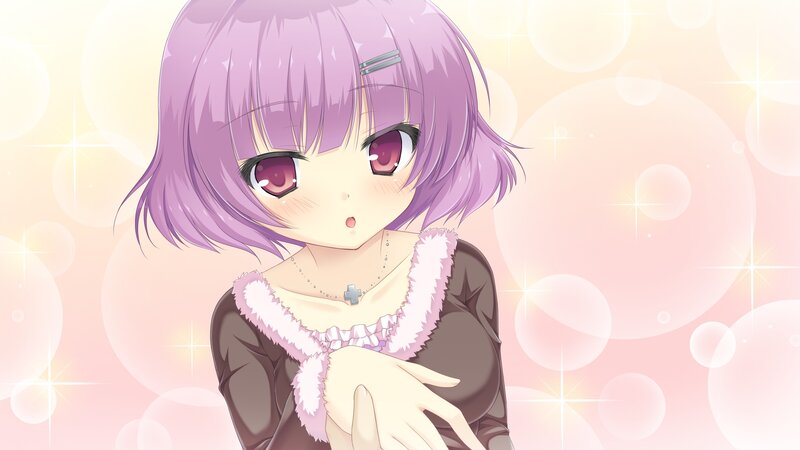 purple-haired anime girl