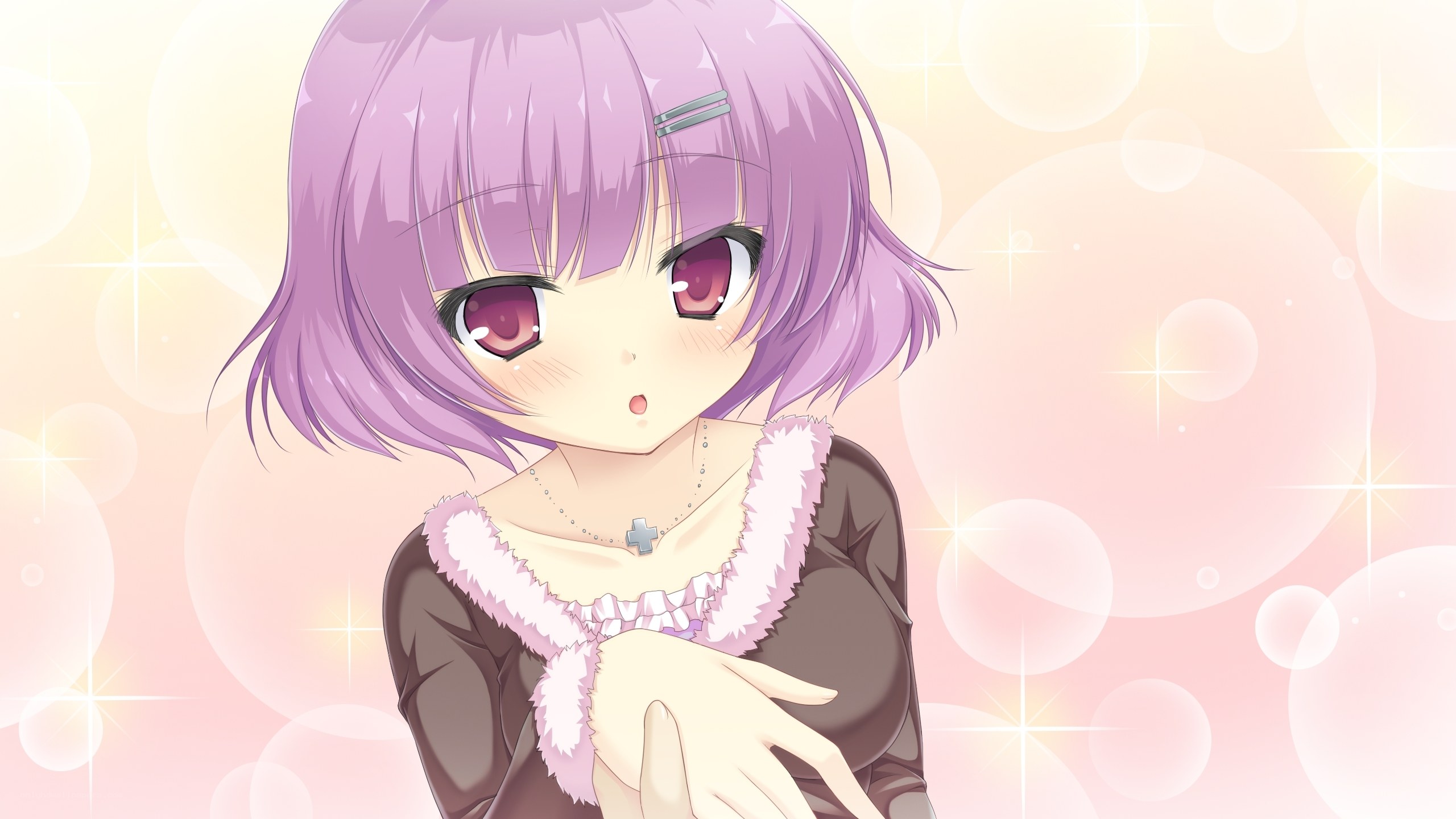 purple-haired anime girl