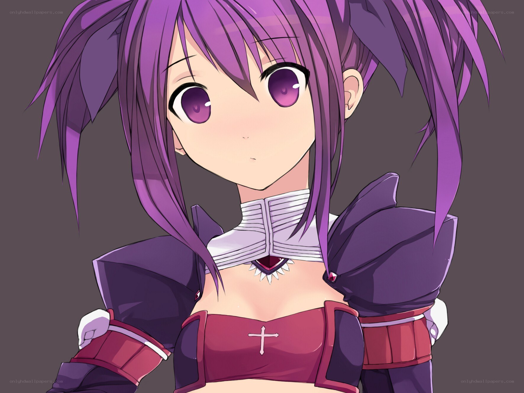 purple-haired anime girl