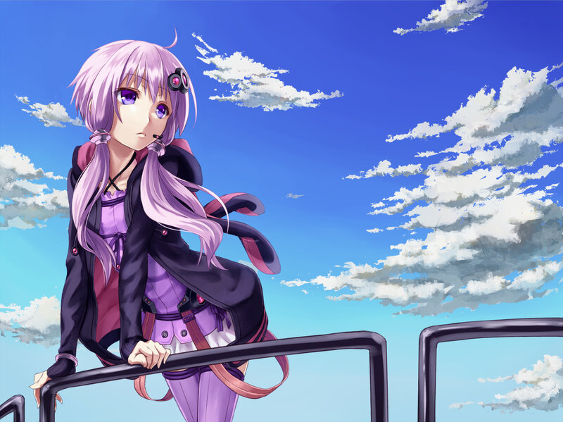 Purple-haired Anime Girl — Blue, Calm