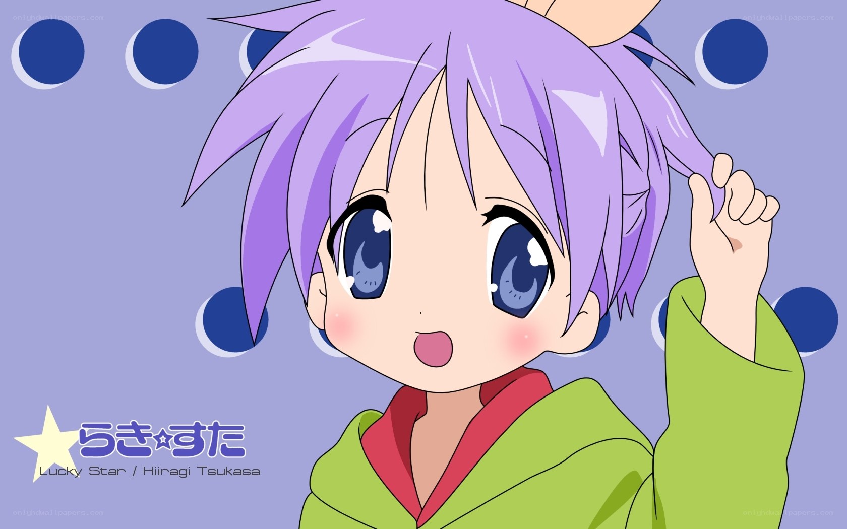 Purple-haired anime girl character