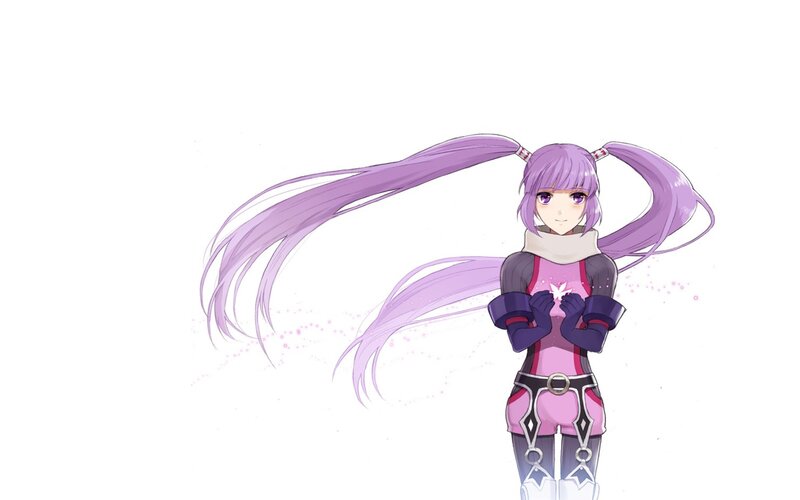 purple-haired anime girl character