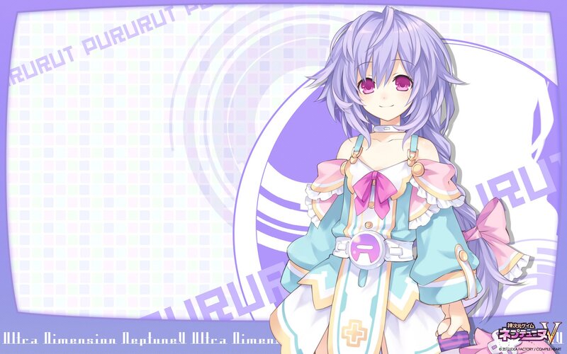 Purple-haired anime girl character