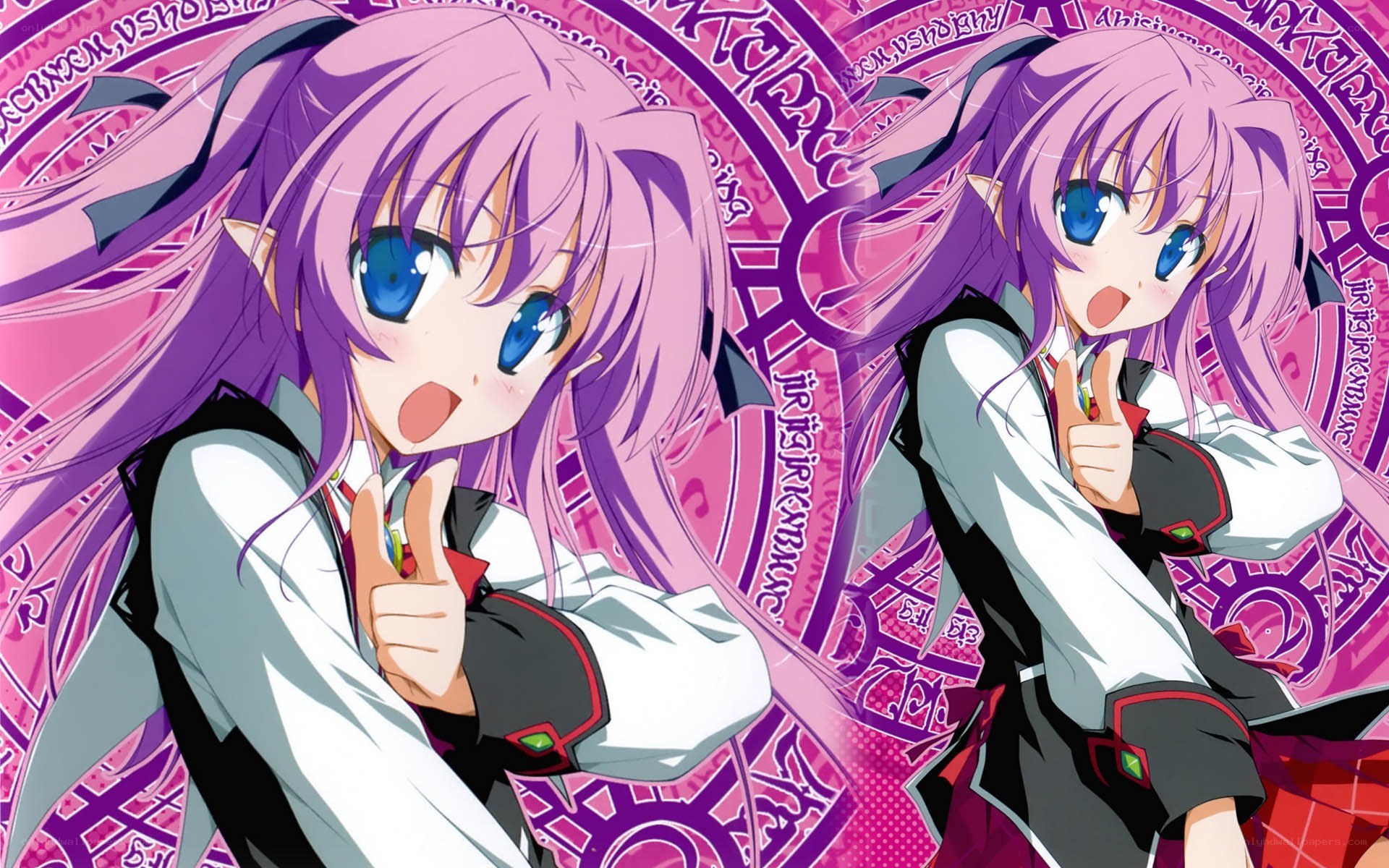 purple-haired anime girl characters