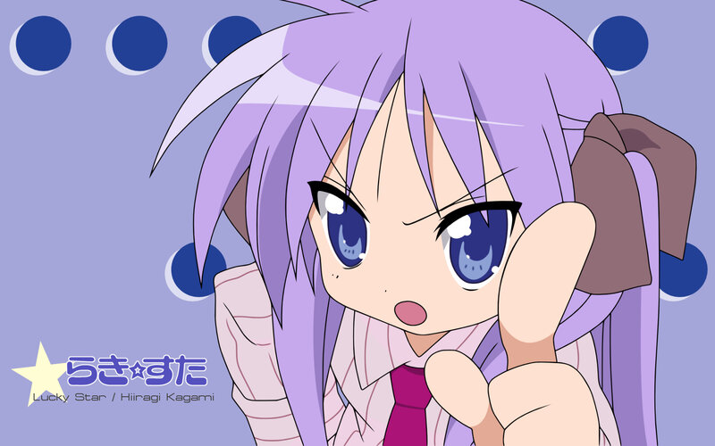 Purple-haired anime girl giving thumbs up