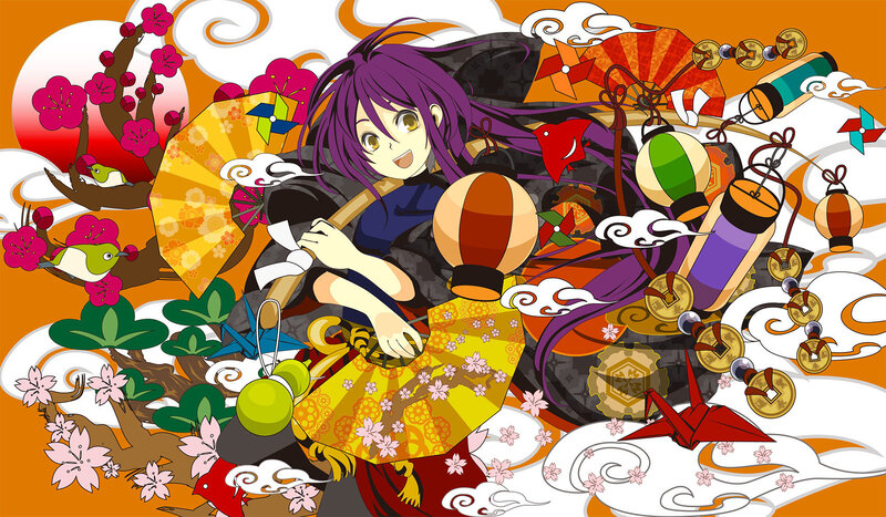 Purple-haired Anime Girl — Orange