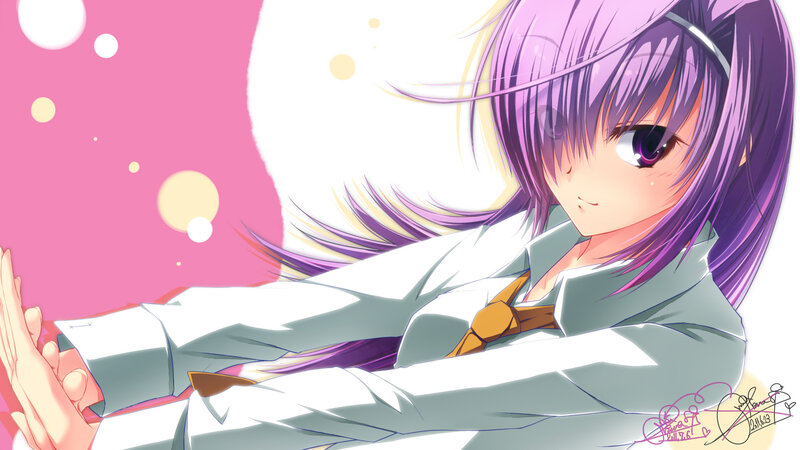 Purple-haired Anime Girl — Pink, Calm