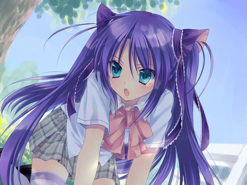 Purple-haired Anime Girl — Purple, Calm, Afternoon